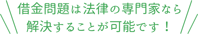 借金問題は法律の専門家なら解決することが可能です!